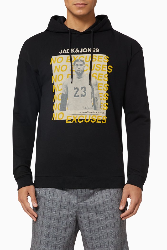 

Basketball Legends Oversized Hoodie in Jersey, Black