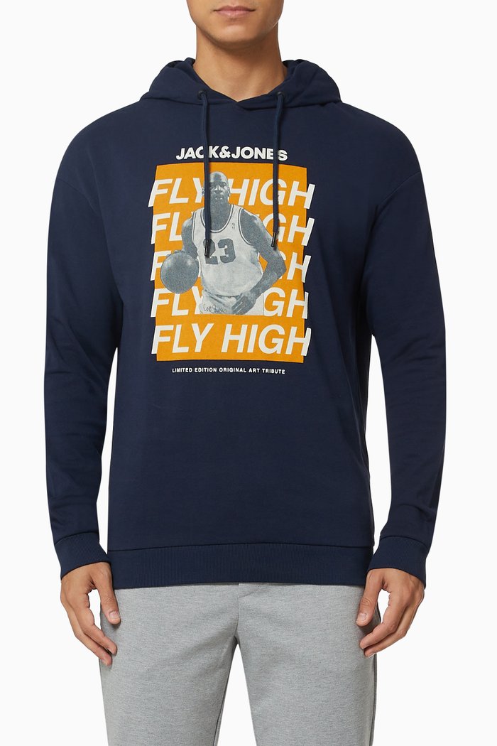 

Basketball Legends Oversized Hoodie in Jersey, Blue