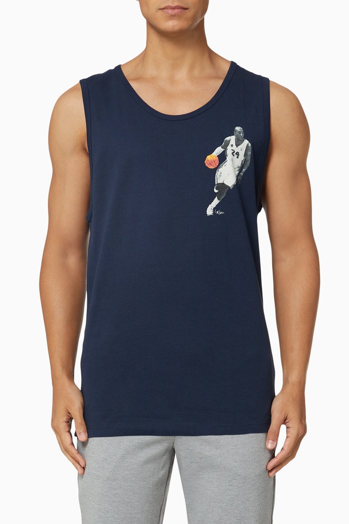 

Basketball Legends Oversized Tank Top in Jersey, Blue