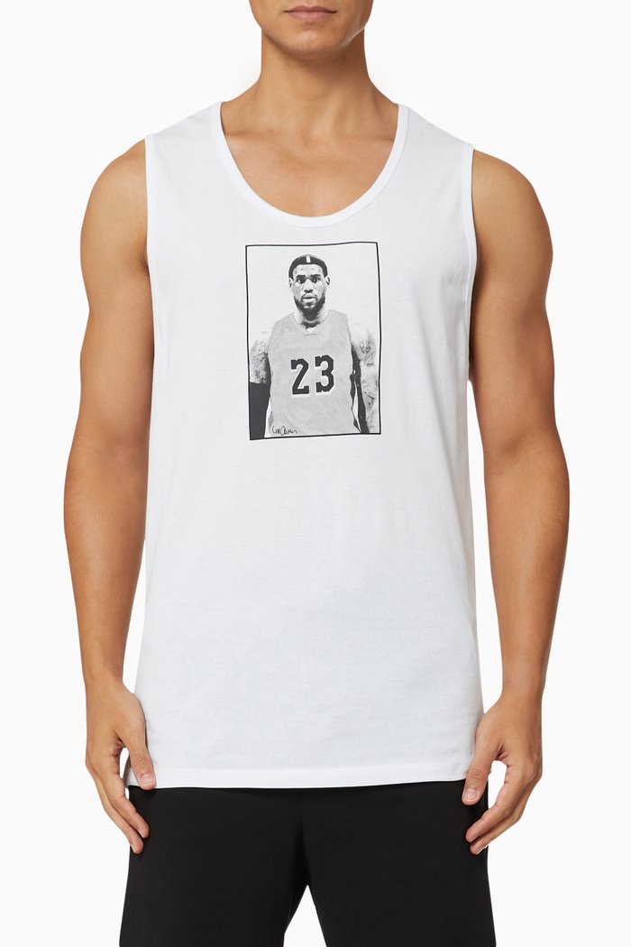 

Basketball Legends Oversized Tank Top in Jersey, White