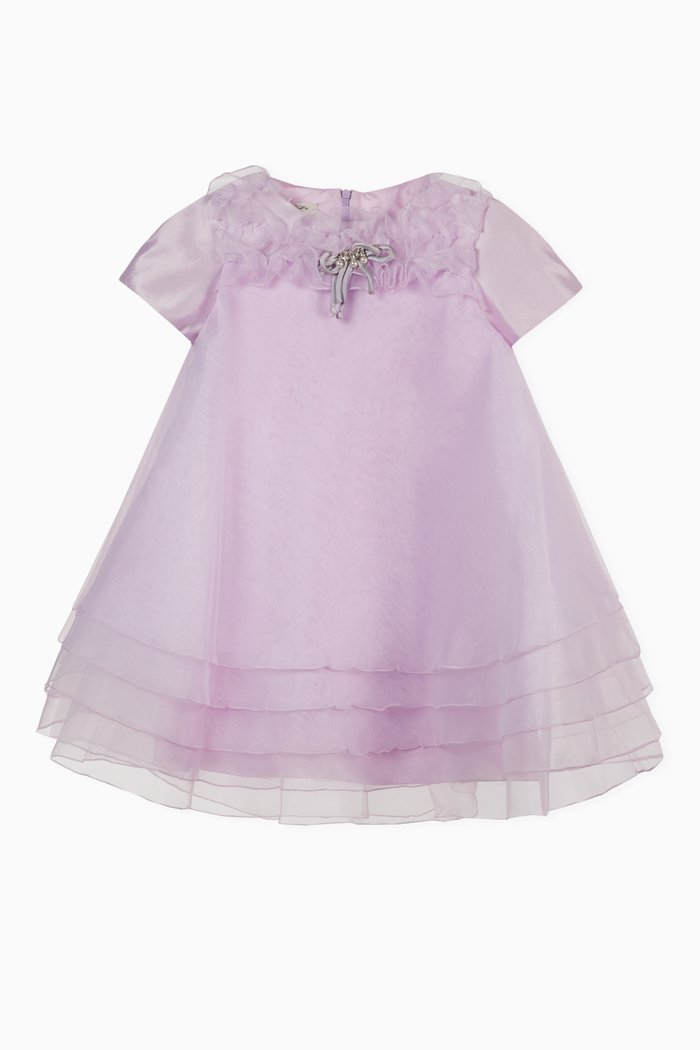 

Lace-Trimmed Tiered Dress, Pink