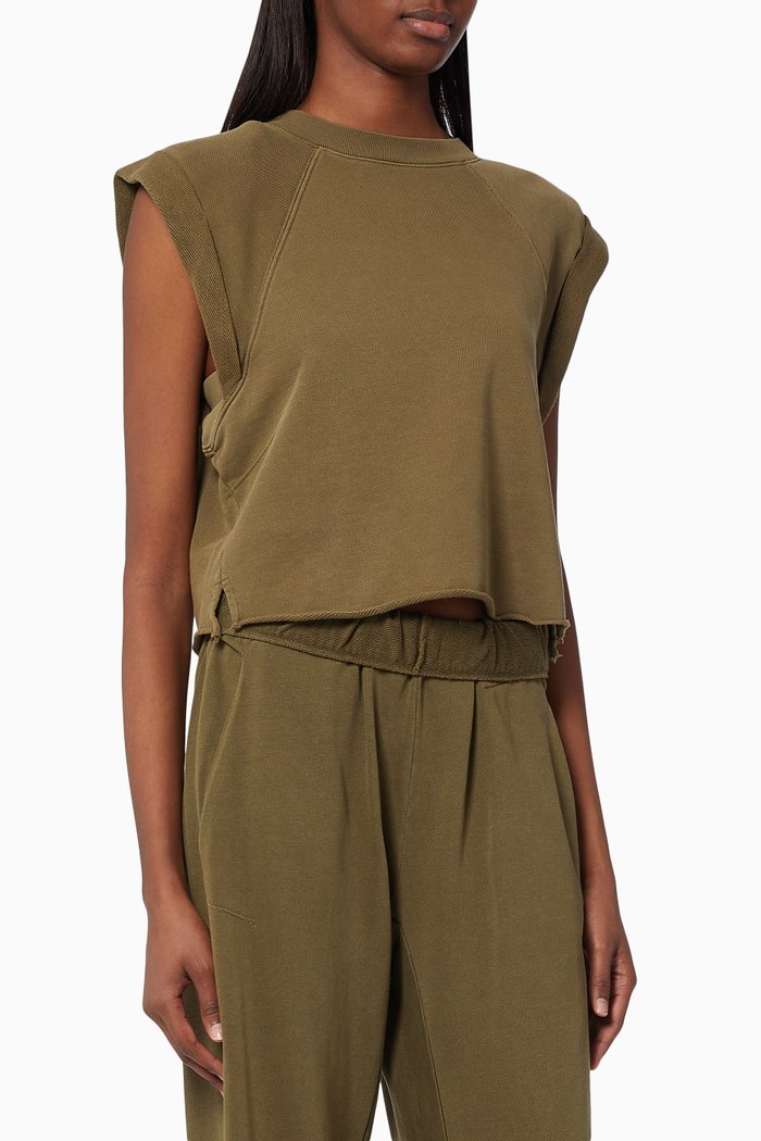 

Rolled-up Sweatshirt in Organic Cotton, Brown
