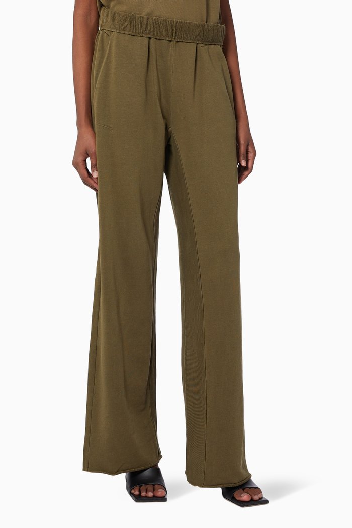 

Wide-leg Sweatpants in Organic Cotton, Brown