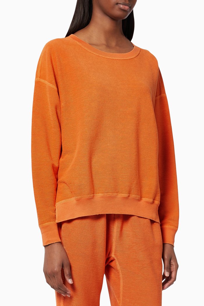

Side Slit Sweatshirt in Organic Cotton, Orange
