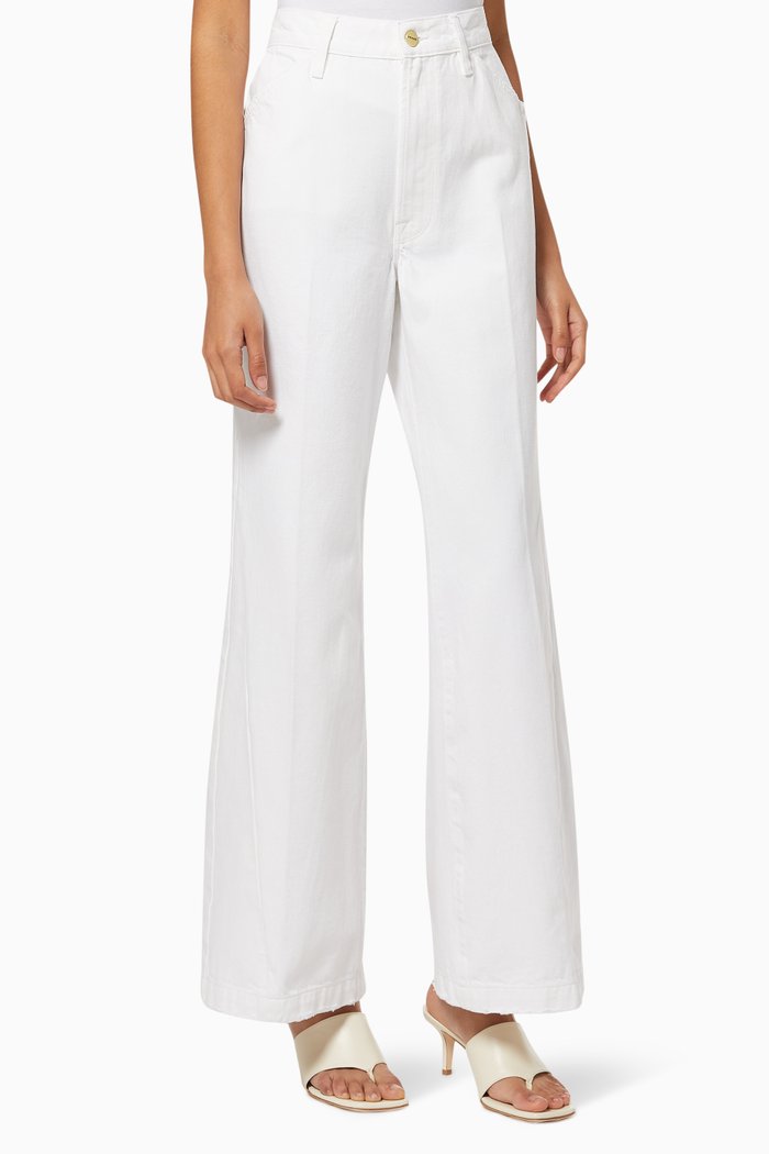 Le Baggy Palazzo in Denim, White