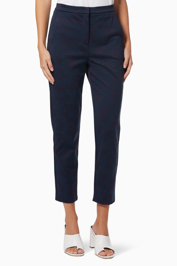 

Puntina Slim Fit Trousers in Cotton, Blue