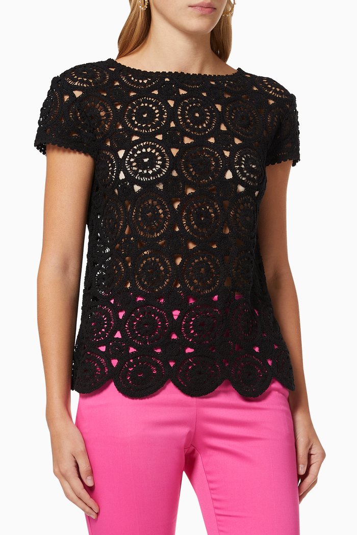 

Datteri Macramé Lace in Cotton, Black