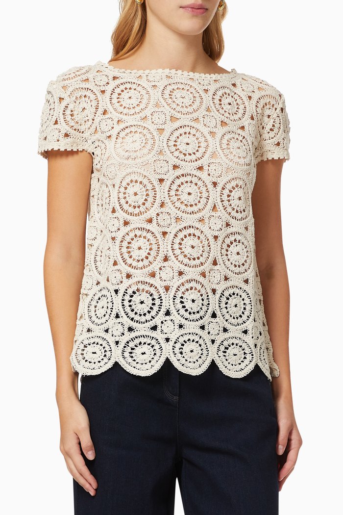 

Datteri Macramé Lace in Cotton, White
