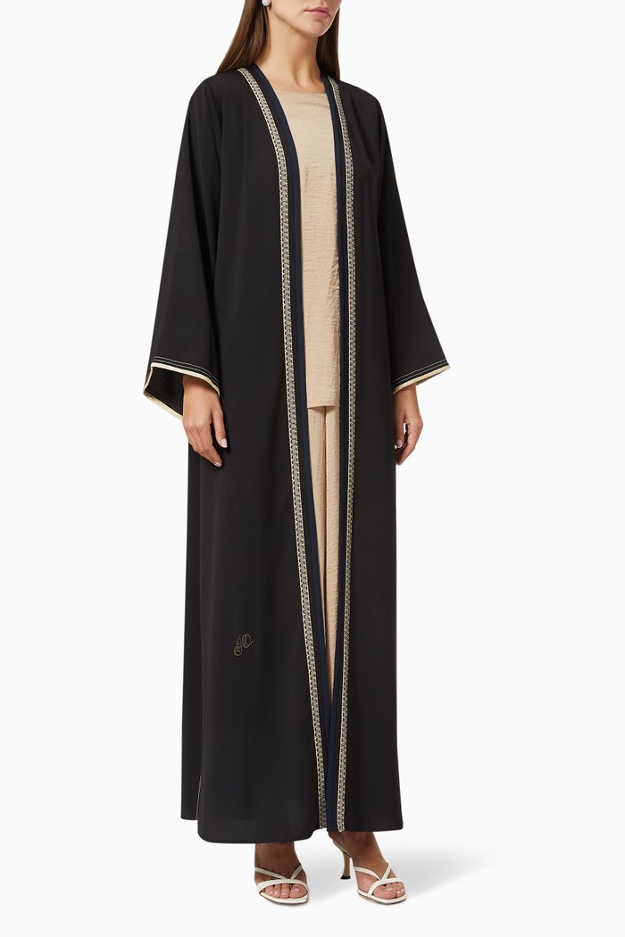 

Embroidered Abaya Set, Black