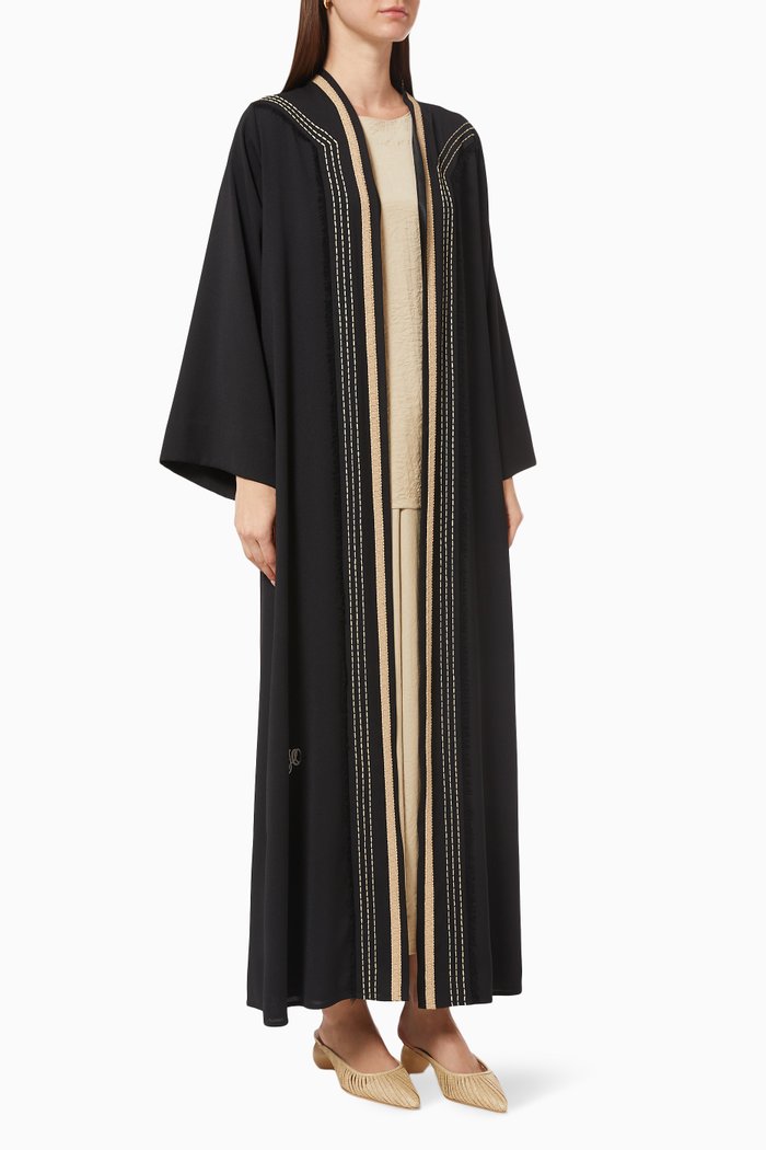 

Embroidered Abaya Set, Black