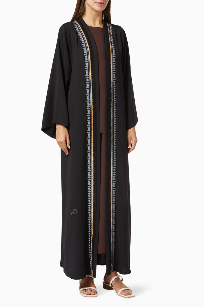 

Embroidered Abaya Set, Black