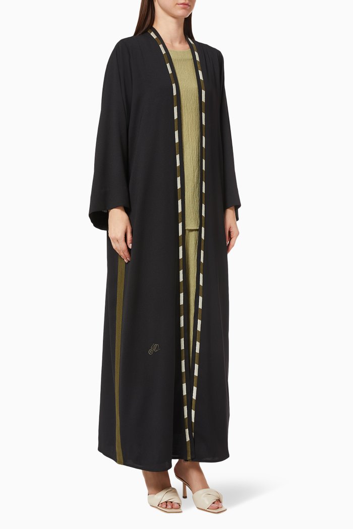 

Embroidered Abaya Set, Black