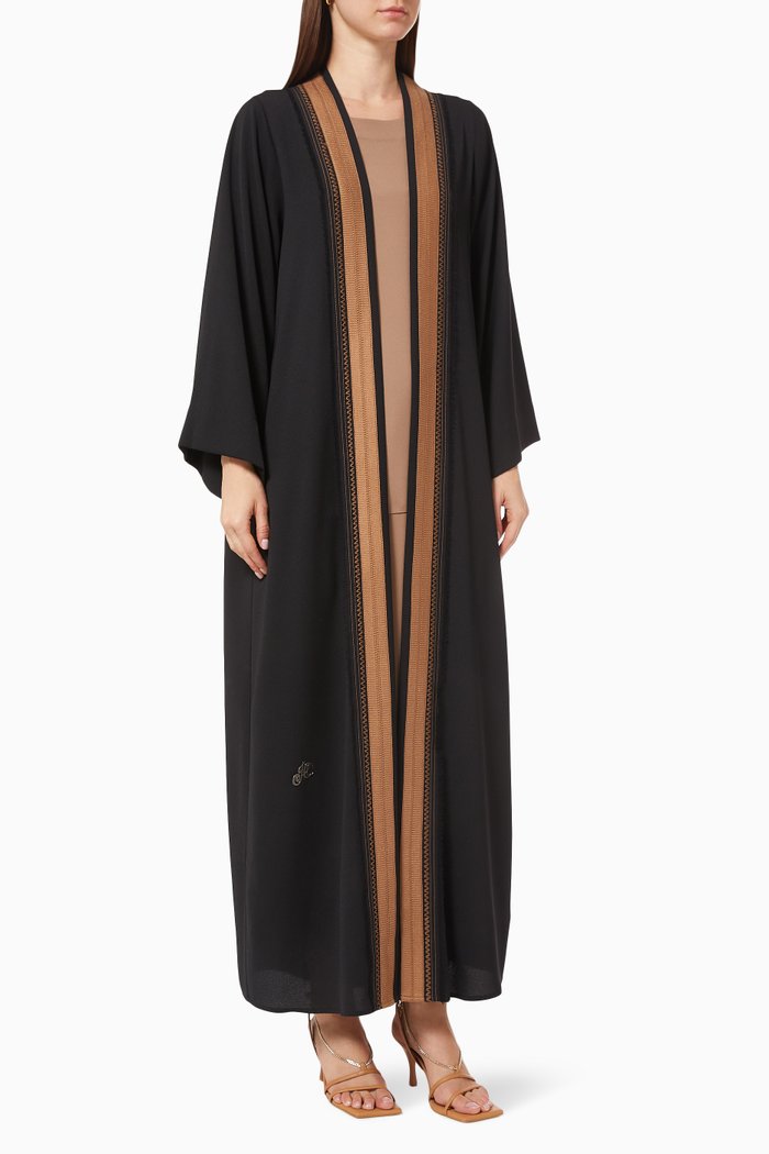 

Embroidered Abaya Set, Black