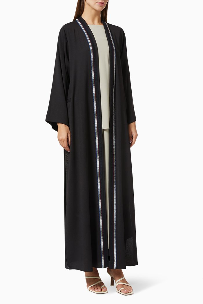 

Embroidered Abaya Set, Black