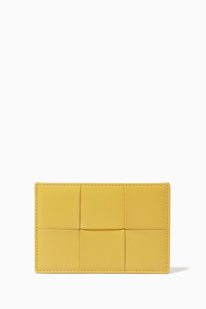 

Card Case in Intrecciato Nappa, Yellow