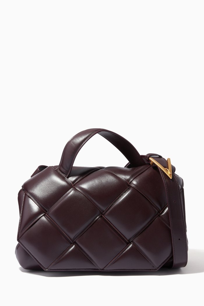 

Top Handle Bag in Intrecciato Nappa, Purple