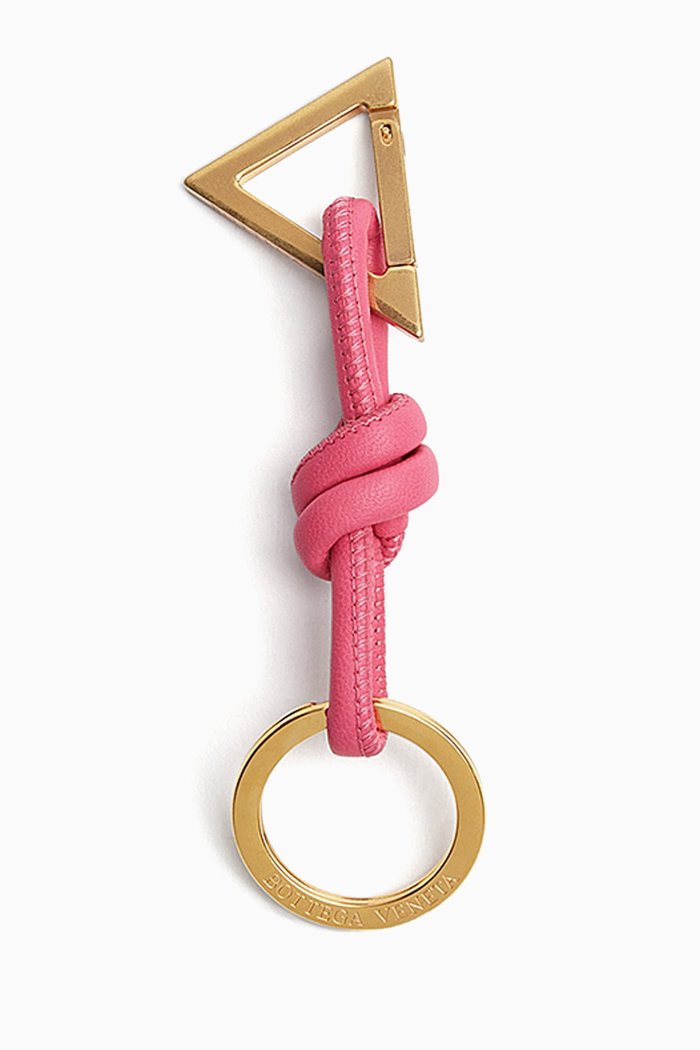 

Knotted Key Ring in Nappa, Pink