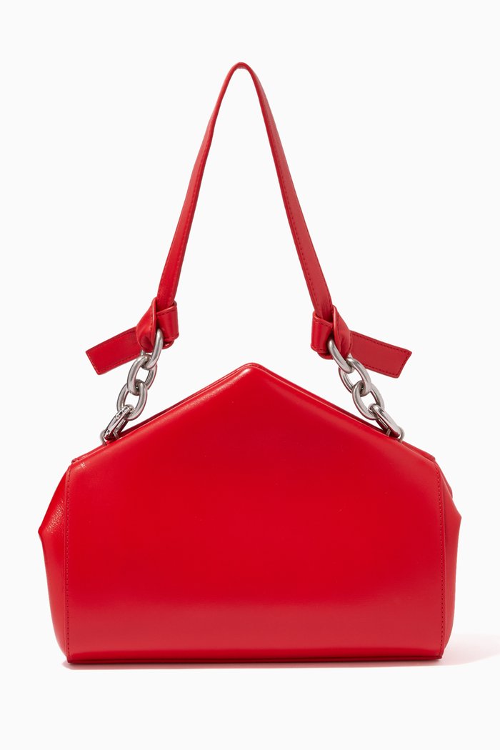 

Tip Shoulder Bag in Nappa Calfskin, Red