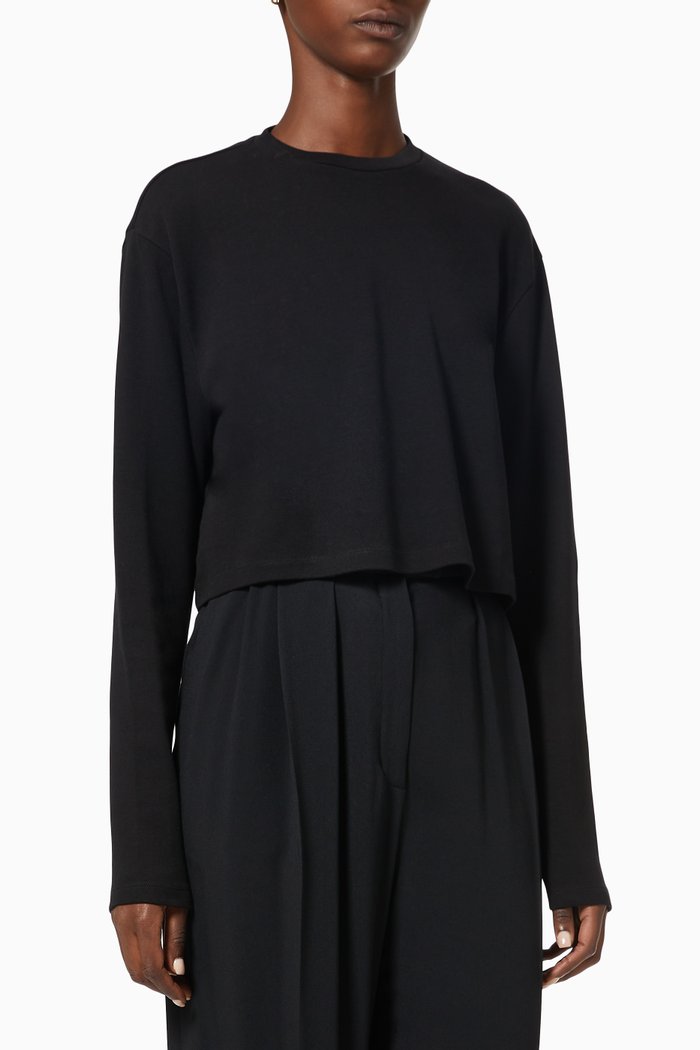 Long Sleeve Crop, Black