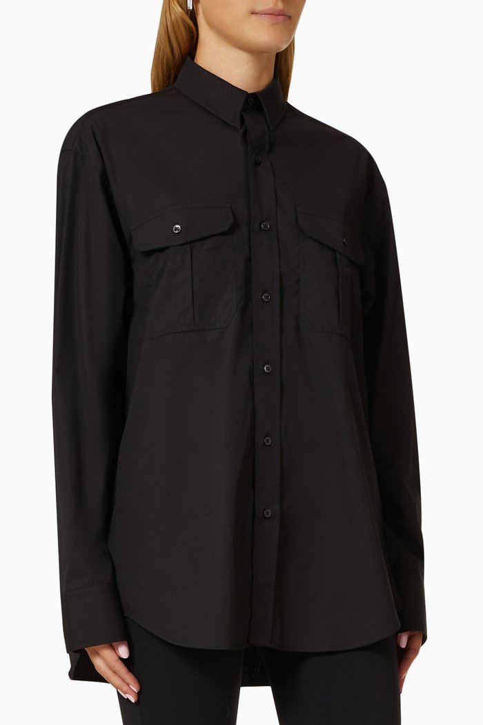 

Oversize Shirt in Cotton, Black