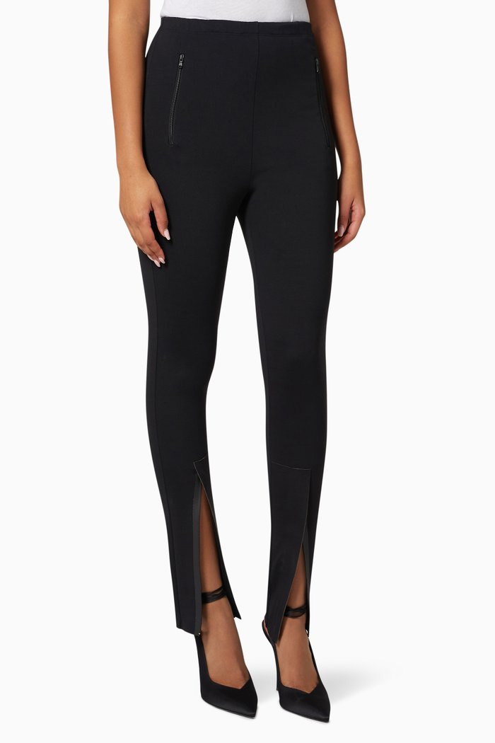 

Front Zip Leggings in Viscose, Black