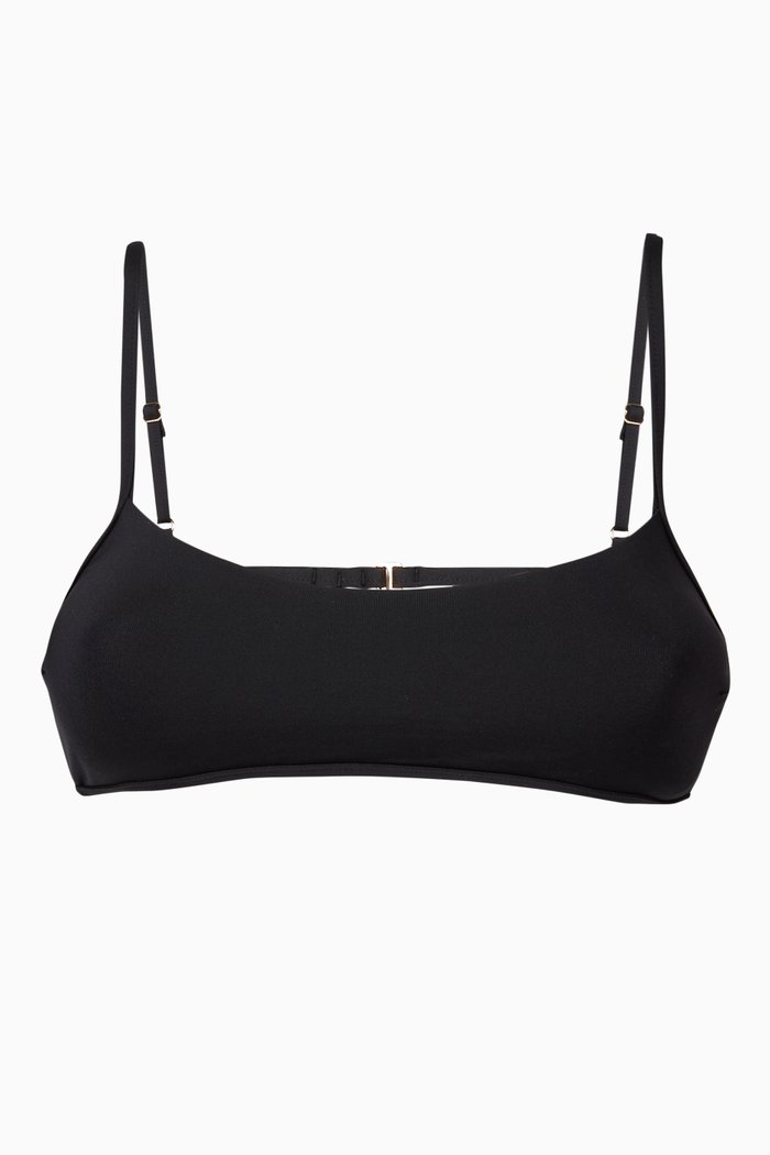 

South Beach Crop Bikini Top, Black