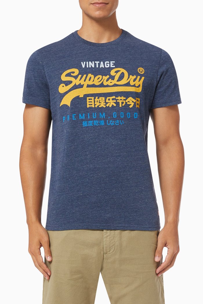 

Vintage Logo Tri T-shirt in Cotton, Blue