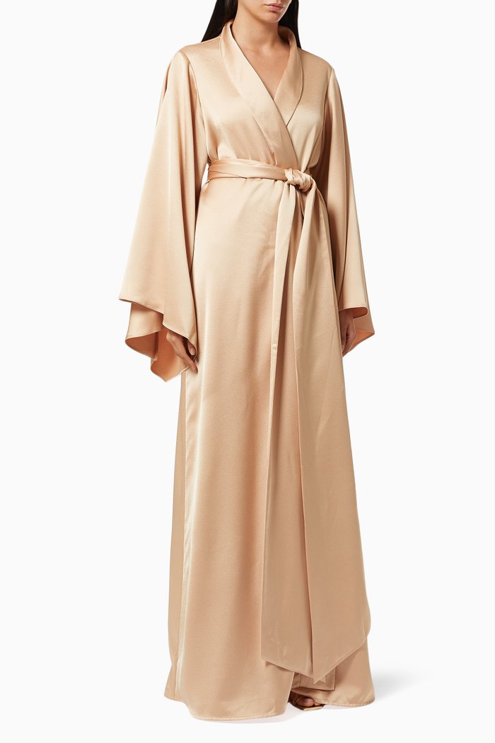 

Belted Satin Kaftan, Neutral
