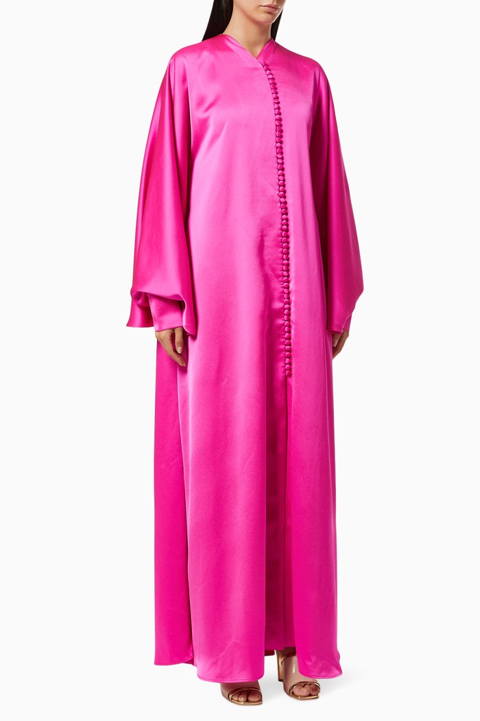 

Cape Sleeves Satin Kaftan, Pink