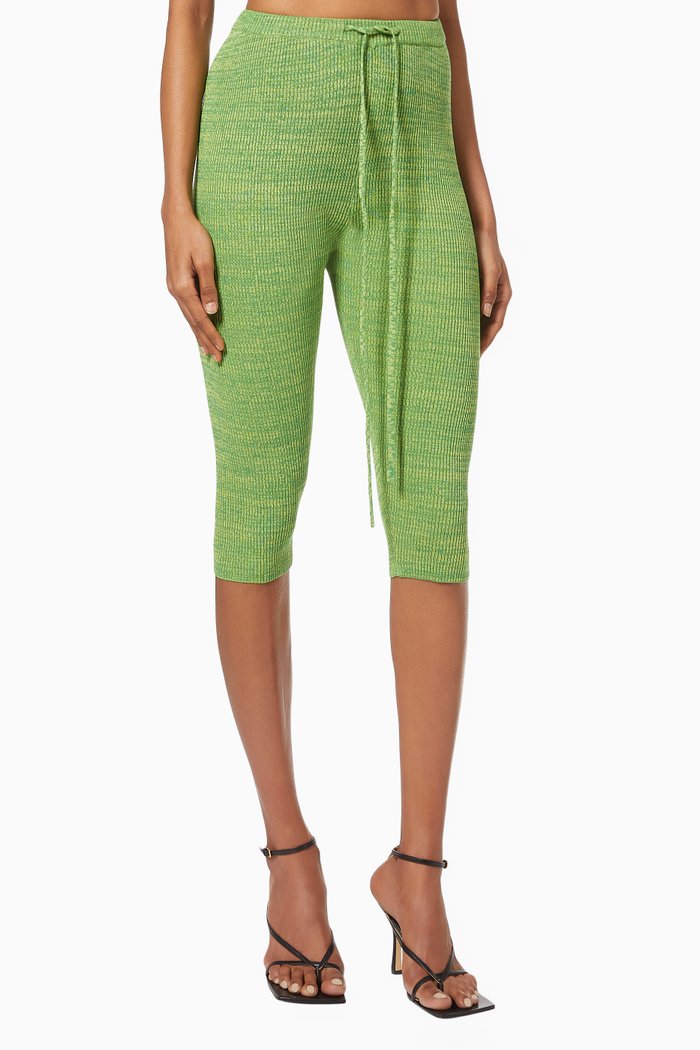 

Bike Shorts in Rib-knit, Green