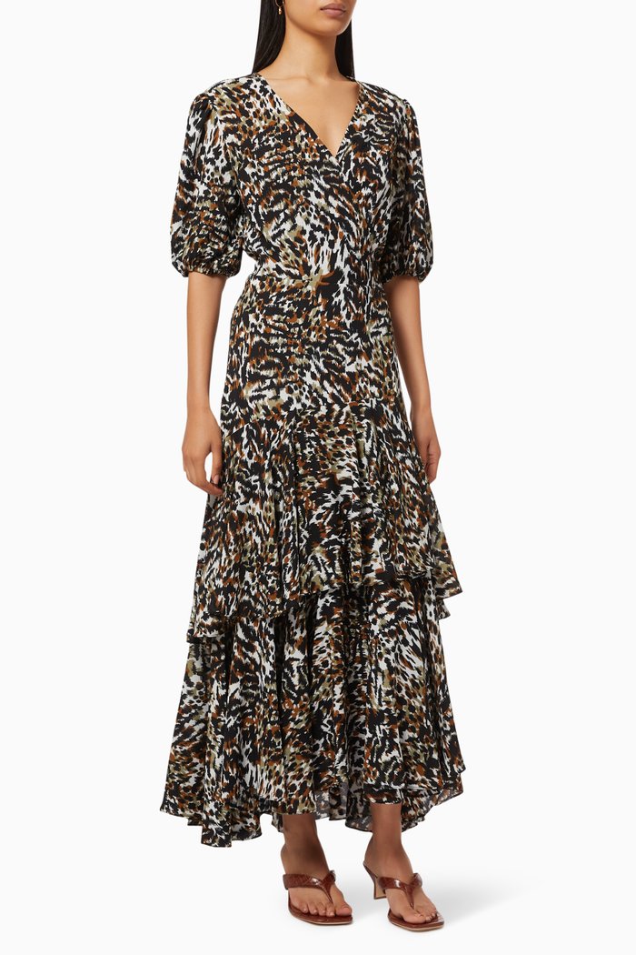 

Tiered Wrap Dress, Multicolour