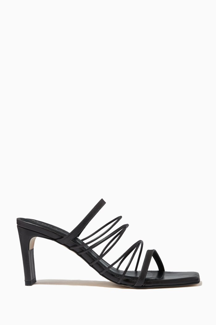 

Sunbeam Strappy Mules in Leather, Black
