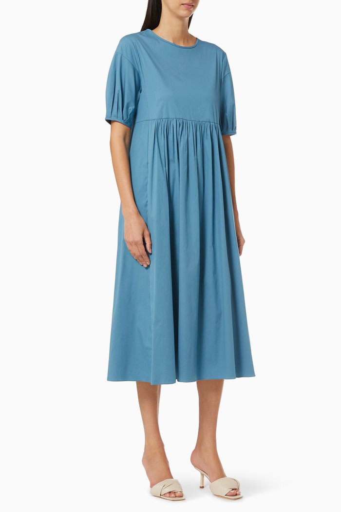 Fato Dress in Cotton Poplin, Blue