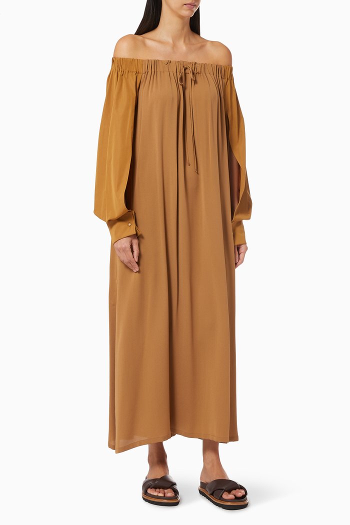 

Amico Dress in Silk Charmeuse, Brown