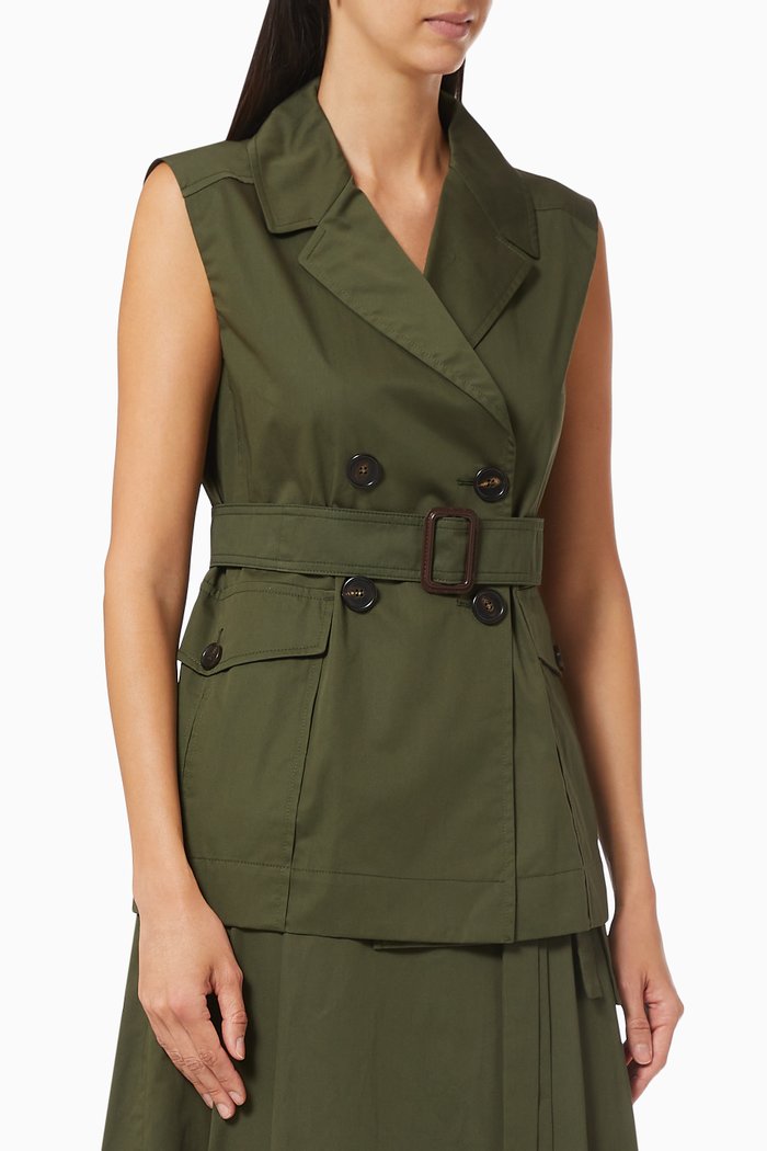 

Galvano Waistcoat in Cotton Sateen, Green