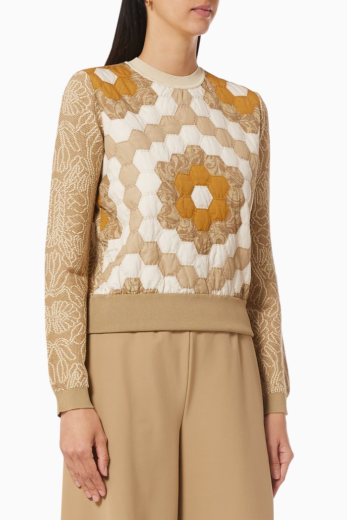 

Cosmo Jumper in Jacquard Cotton Yarn, Neutral