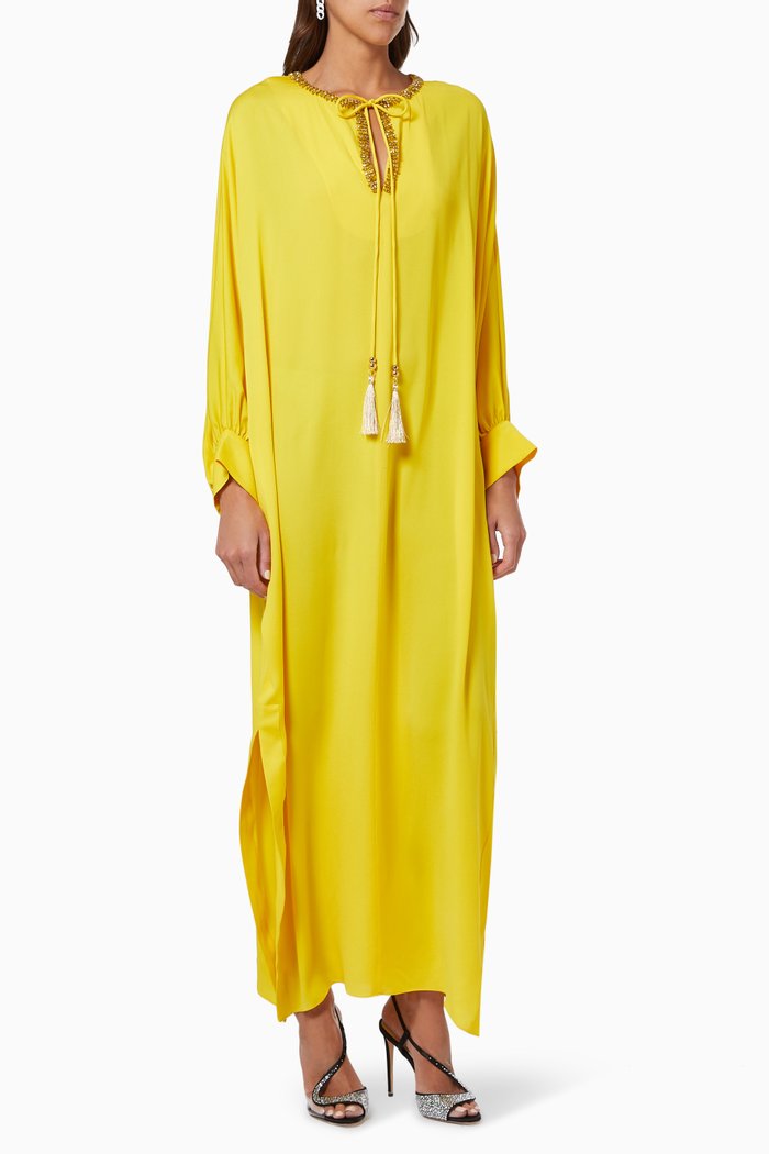 

Ocroma Kaftan Dress in Silk Charmeuse, Yellow