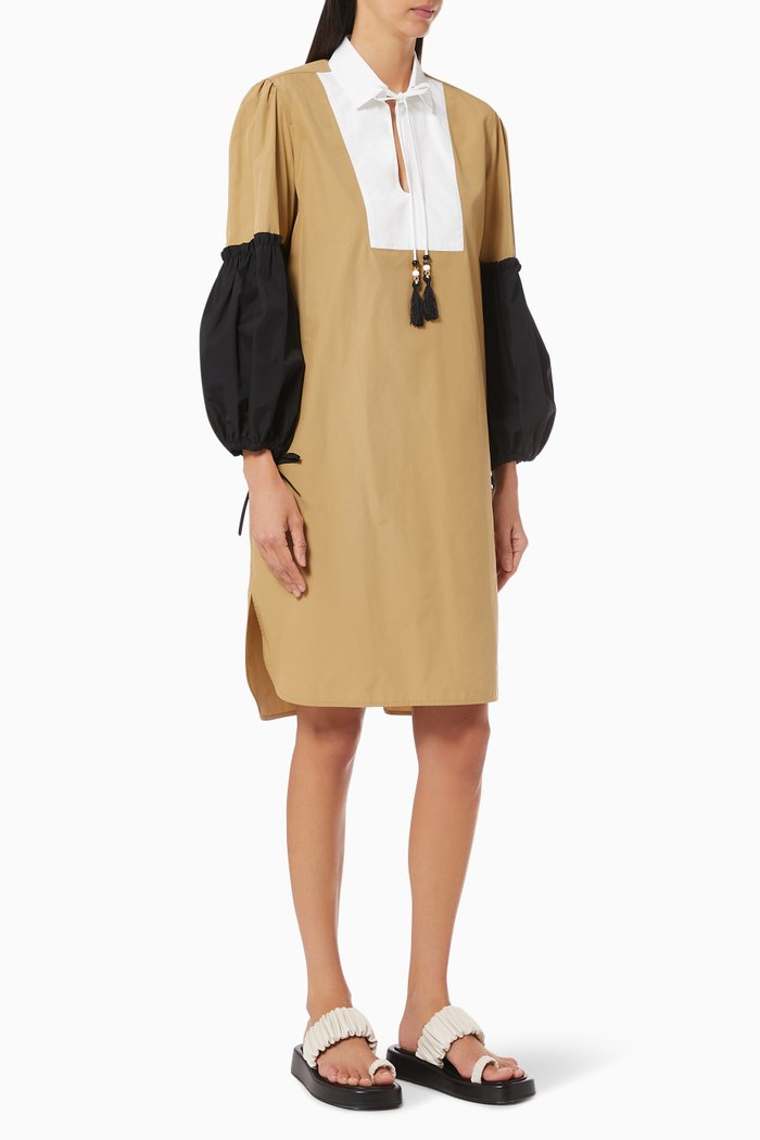 

Fornovo Dress in Cotton Poplin, Brown