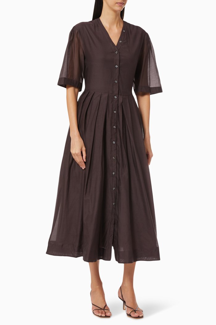 

Niger Dress in Silk Cotton Voile, Burgundy