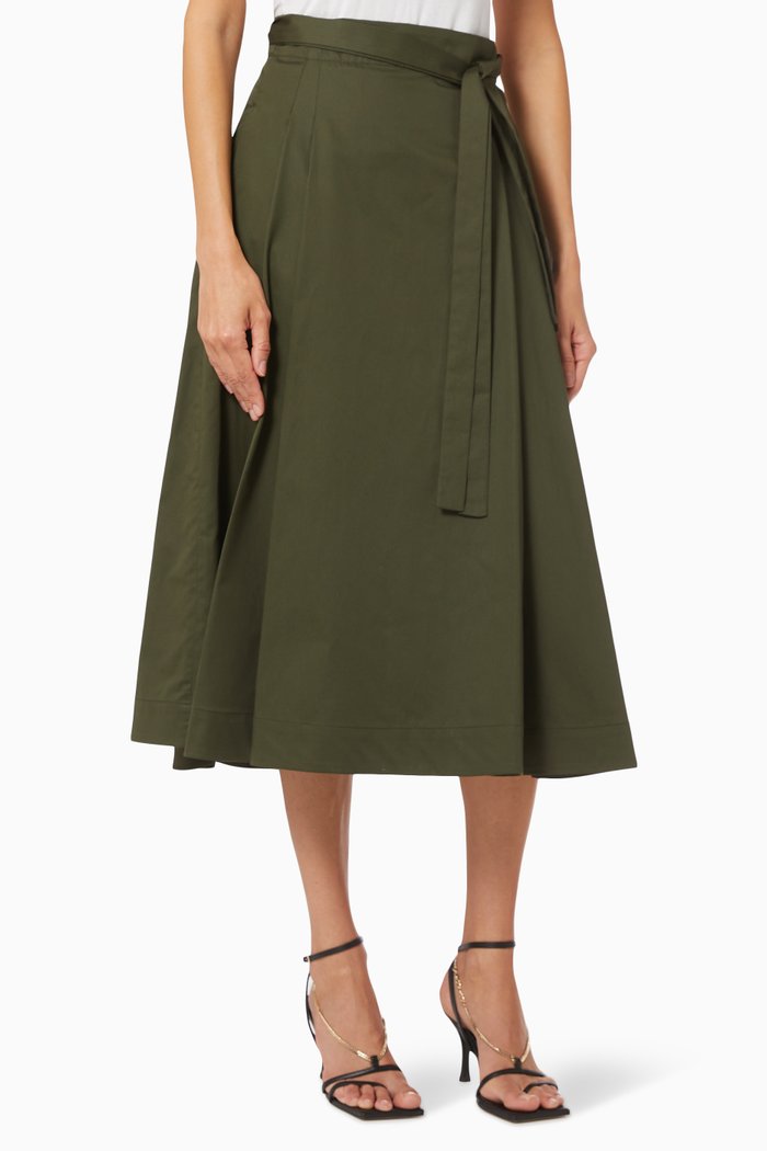 

Tegola Skirt in Cotton Sateen, Green