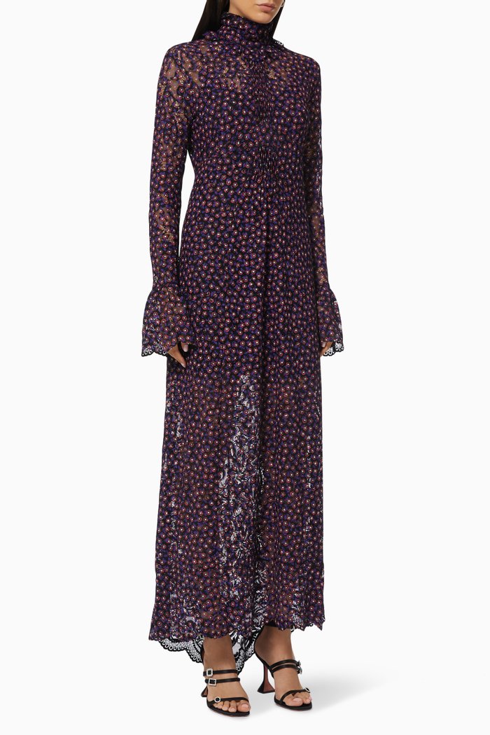 

Floral Dress in Mesh & Lace, Black