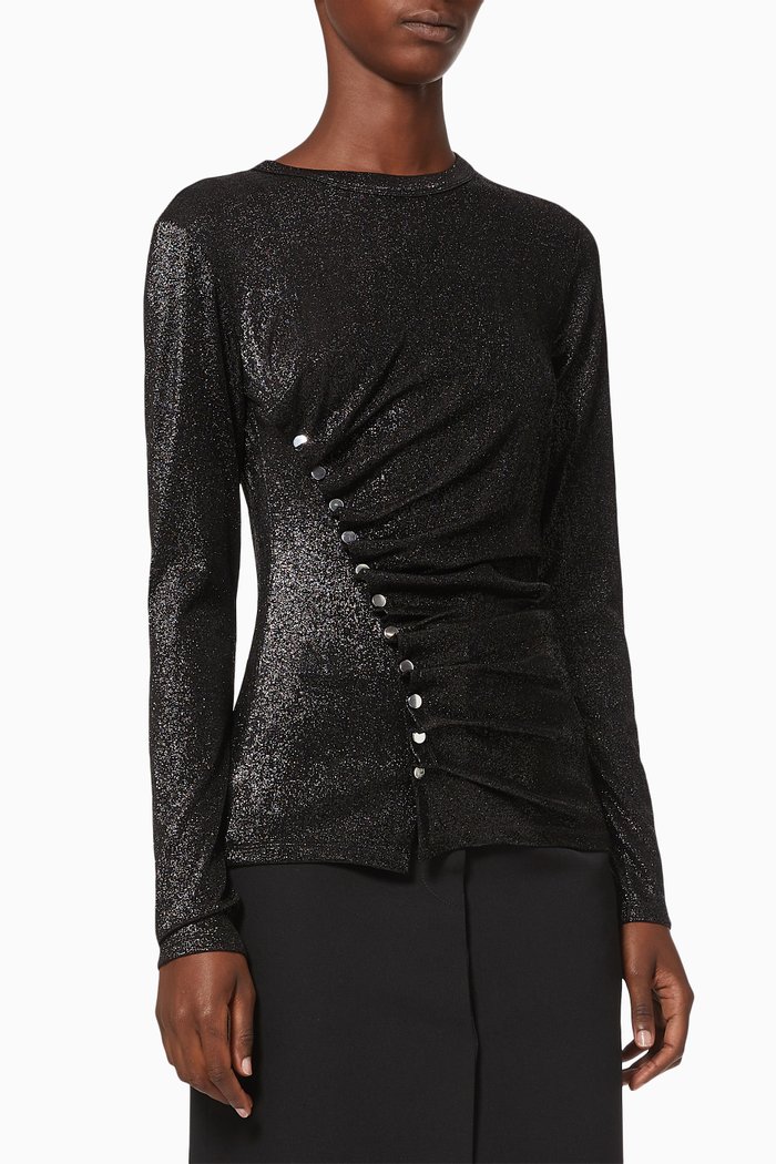 

Button Lurex Top, Black
