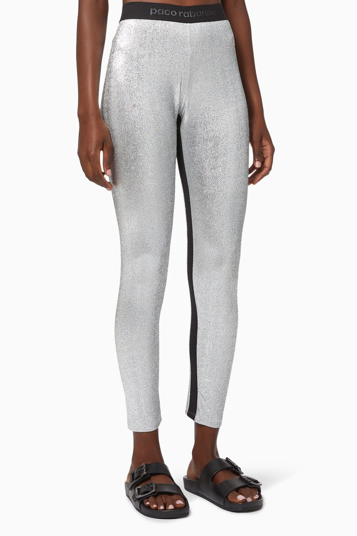 

Glitter Lurex leggings, Silver