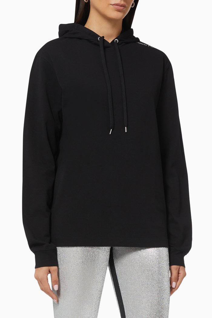 

Logo Hooded Sweatshirt in Cotton Jersey, Black