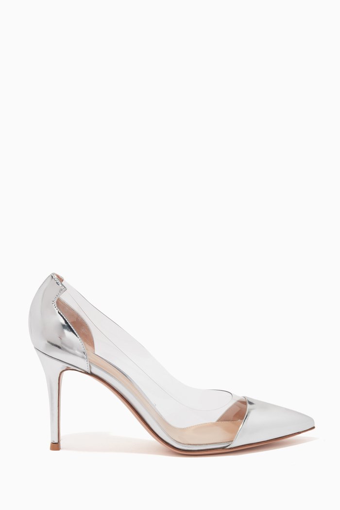 

Plexi Pumps in Metallic Leather, Silver