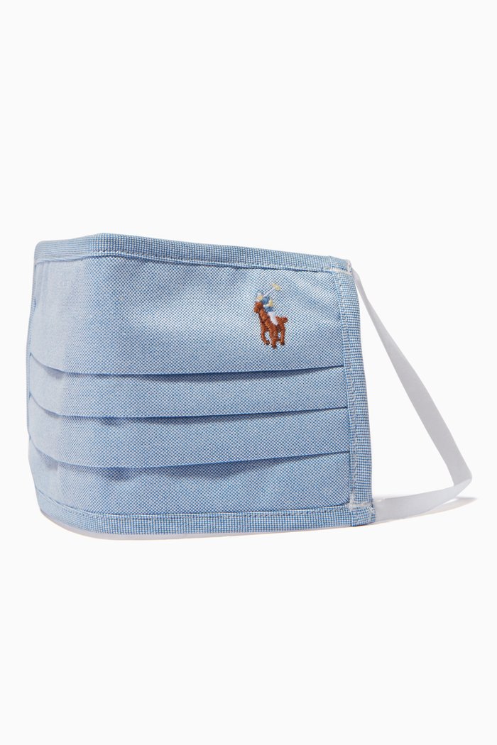 

Oxford Face Mask in Cotton, Blue