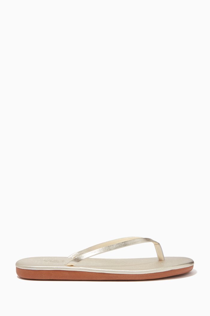 

Saionara Flip Flops in Nappa Leather, Gold