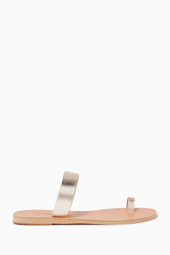 

Thalia Toe Strap Sandals in Vachetta Leather, Gold