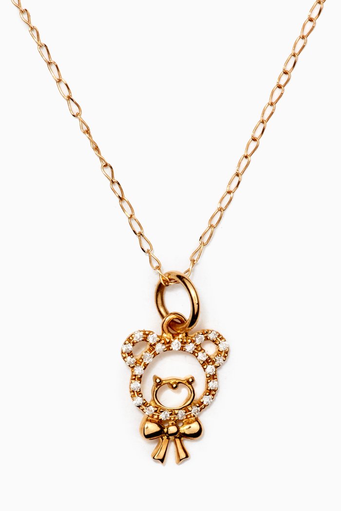 

"Oscar the Teddy" Diamond Pendant in 18kt Yellow Gold