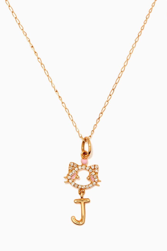 

"Maya the Kitten" Letter Diamond Pendant in 18kt Yellow Gold